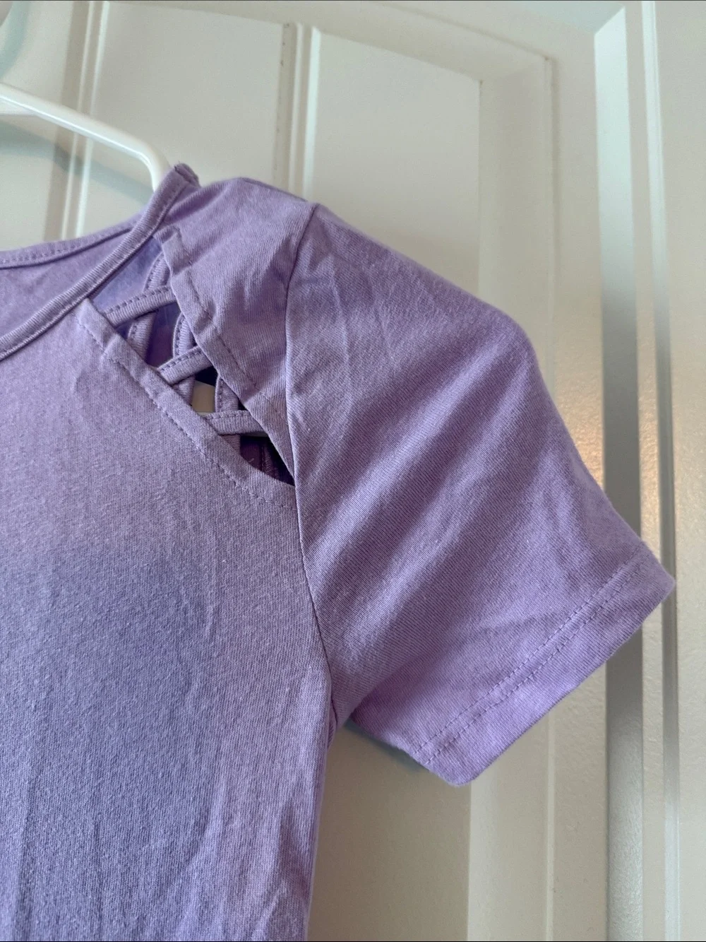 Brand New The Children's Place Lavender Short Sleeve Cutout Shoulder Dress